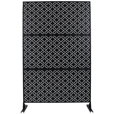 Outdoor & Indoor Privacy Screen Metal Privacy Screen 76" H×48" W, Freestanding Decorative Privacy Screen For Deck Balcony Patio, Privacy Fence Panels For Outside Lawn Garden PS107
