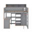 Lit mezzanine simple avec tablettes et garde-robe-702283793