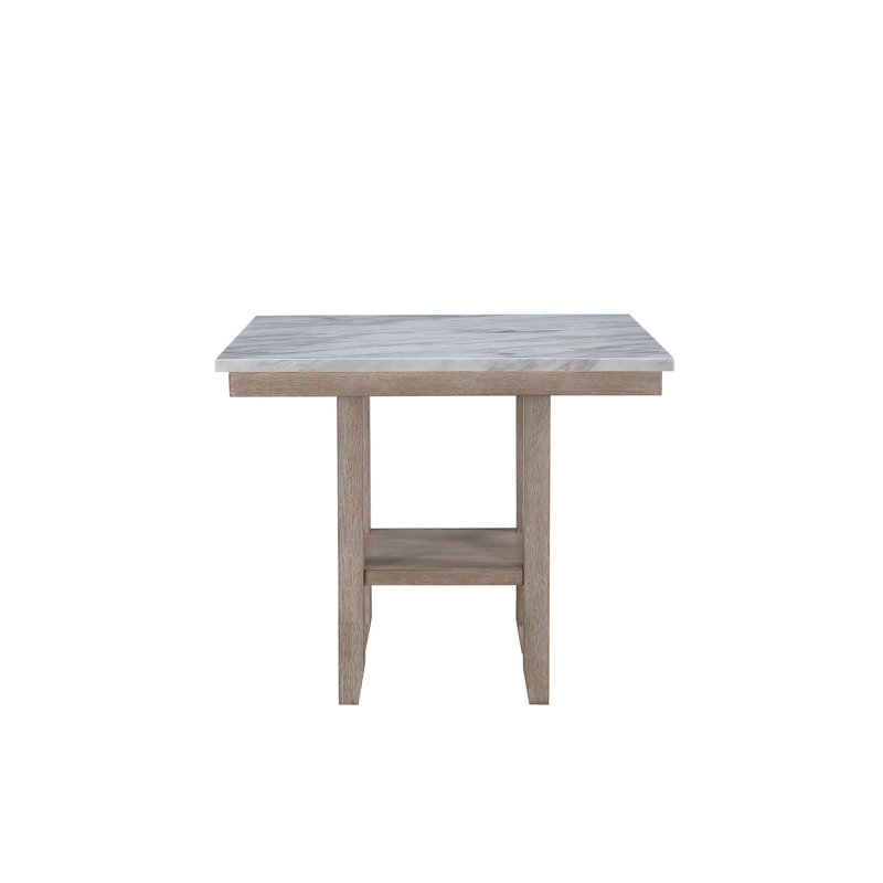 Table de bar naturelle, de forme carrée, en bois massif +, couleur, transitionnel, l 42 po x P 36,72 po, table de bar naturelle de 77 lb, carrée, naturel, style transitionnel