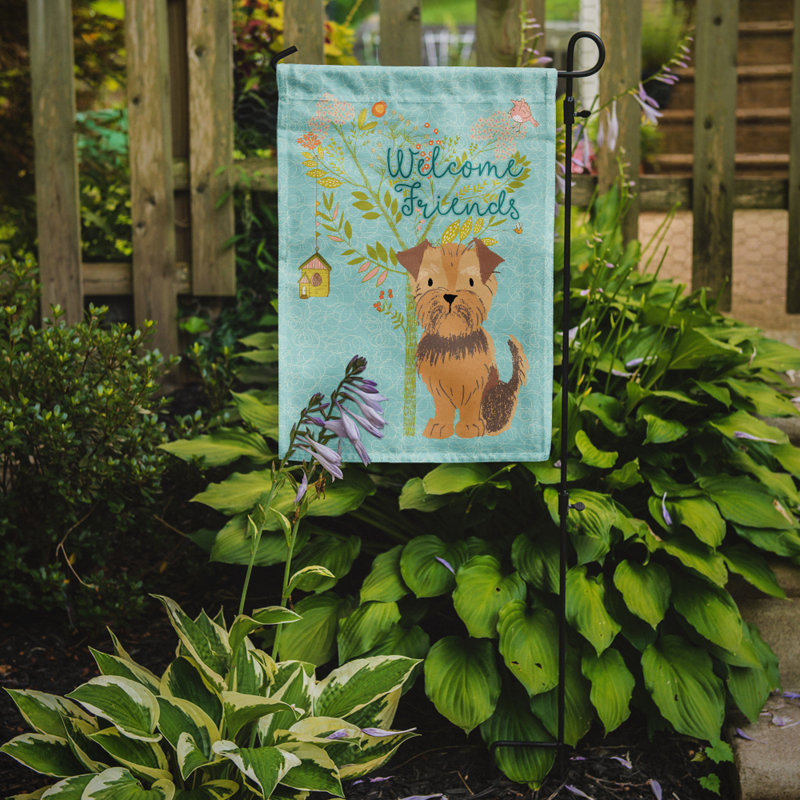 « welcome », un polyester de 2 côtés en polyester de 15 x 11 po drapeau de jardin, Yorkshire avec oreilles naturelles