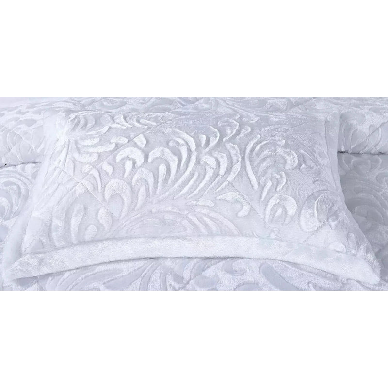 Bedspread with Pillow Shams Included, Super King Bedspread + 2 Standard Shams, White