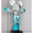 38.58" Blue+Silver Resin+Marble Decorative Objects