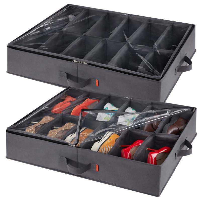 Fabric Underbed Shoe Storage Set, 2