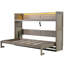 Lit escamotable simple TG avec bureau, lumière DEL et station de charge USB - Solution de bureau à domicile peu encombrante, gris délavé-1427867629-1427867631