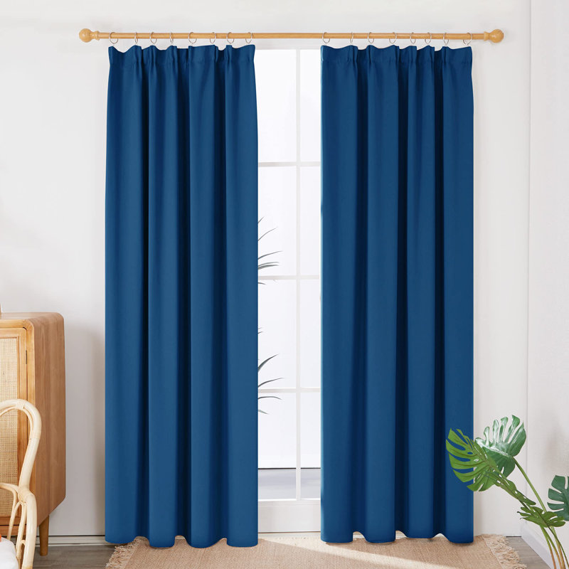 Kokichi Blackout Curtain Pair, 132cm Width x 214cm Drop, Blue