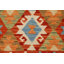 Tapis orange en laine réversible Kilim