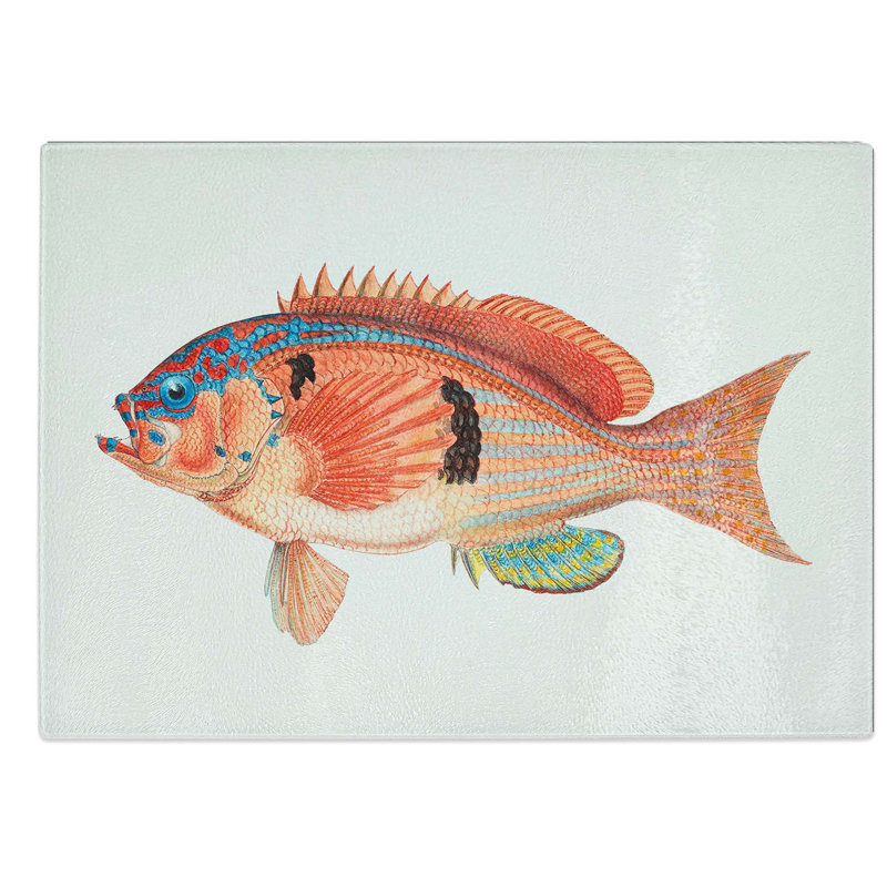Glass Illustration of A Rockfish by F.E. Clarke Chopping Board, 28.5 cm W x 20 cm L