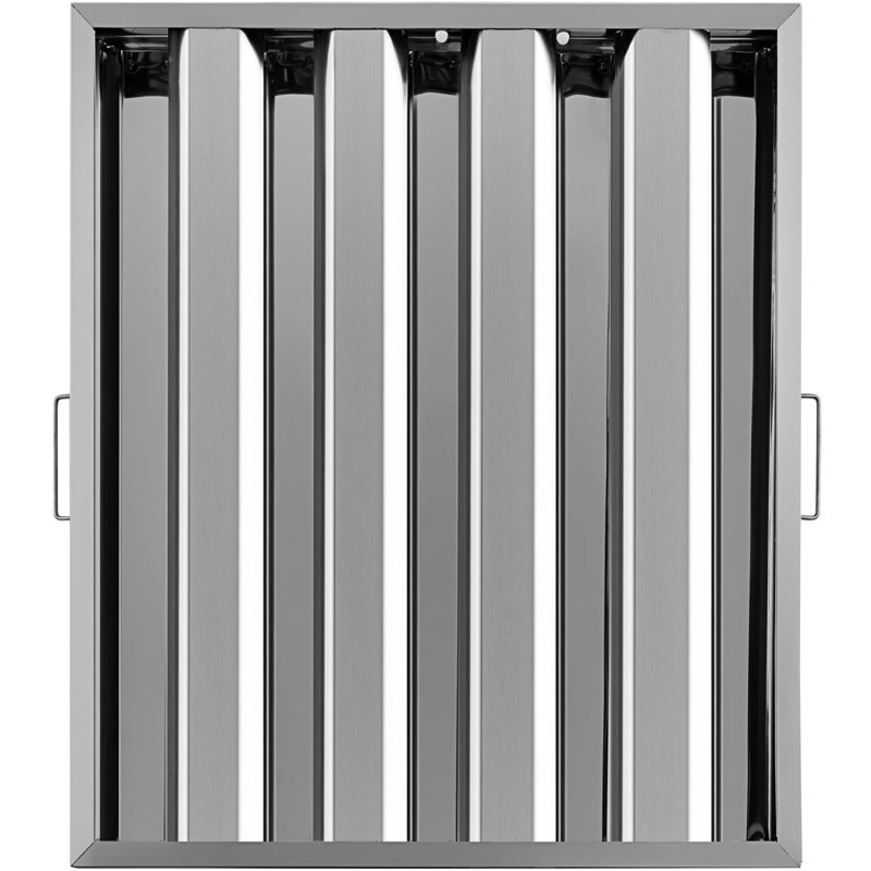 Ensemble de 6 filtres de hotte de 19,5 po x 24,5 po, 430 filtres de hotte commerciaux en acier inoxydable à 4 rainures