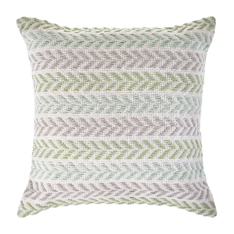 Coussin 100% coton tissé à la main, Vert / multicolore, Housse de coussin seulement - sans coussin