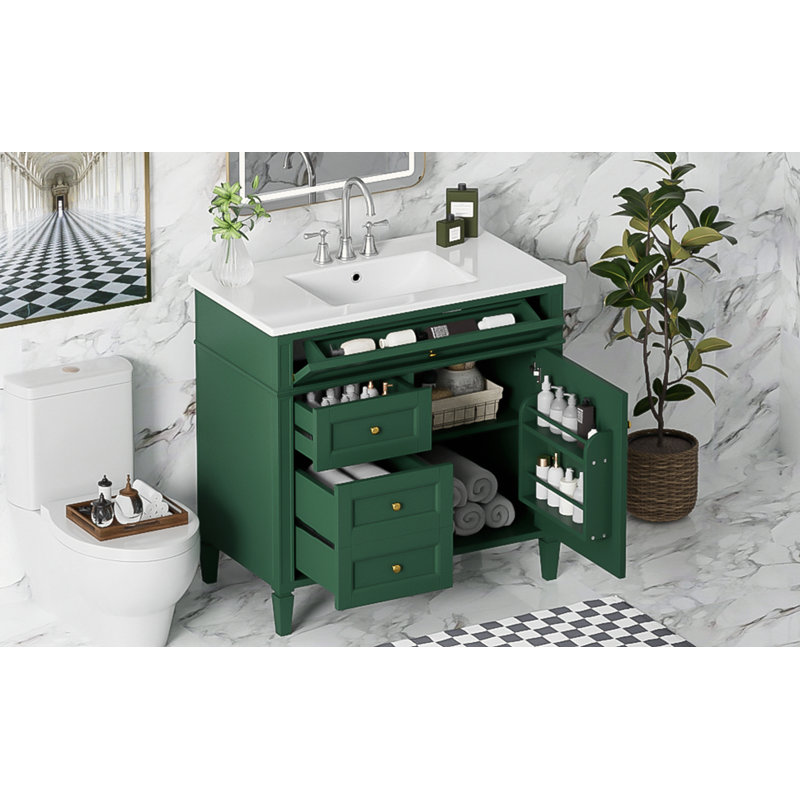 Armoire de rangement moderne avec 2 tiroirs et lavabo supérieur