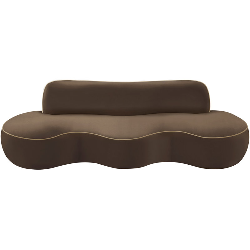Canapé en velours 100 po Swerve, Velours brun