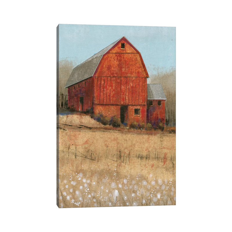 Red Barn View I by Timothy O' Toole - Wrapped Canvas Painting, 66.04 cm H x 45.72 cm W x 1.91 cm D