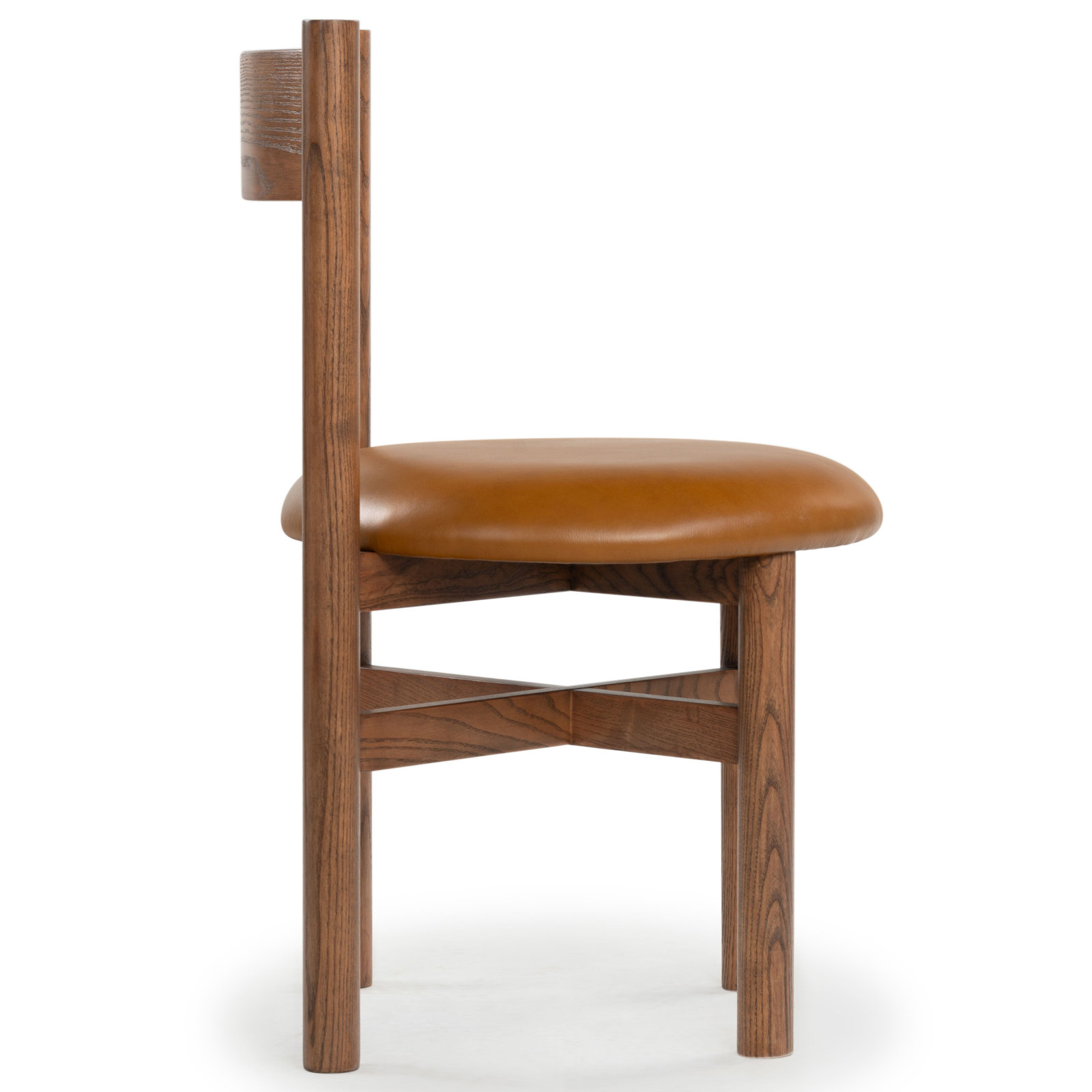Zoyah Linen Dining Chair, Brown/Walnut