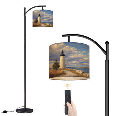 Lampe sur pied à arc avec abat-jour réglable Lampe sur pied Ned Point