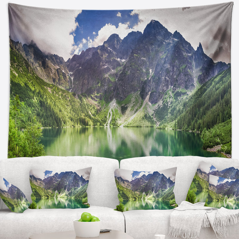 Tapisserie panorama vert en polyester avec accessoires de suspension inclus Landscape, H 68 po x l 80 po