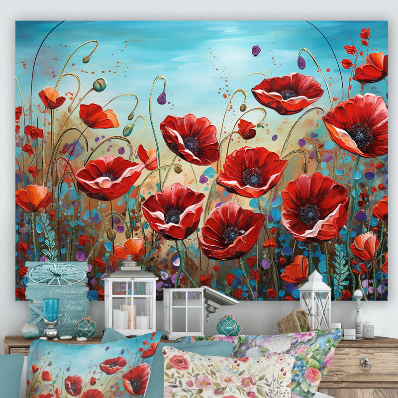 Red Poppies Blossoming III - impression, Toile tendue, H 30 po x l 40 po x P 1,5 po