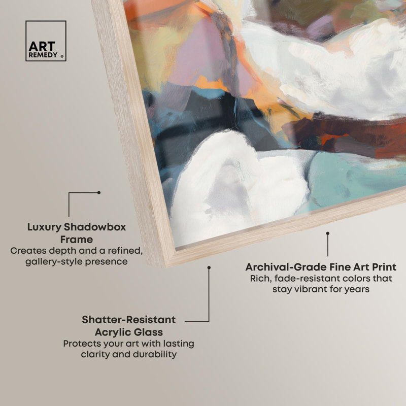 «Stillness Maelstrom III», reproduction d'art abstrait par Art Remedy, H 25 po x l 37 po, Crème, crème