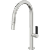 Pull-Down Kitchen Faucet With Button Sprayer - Low Arc Spout