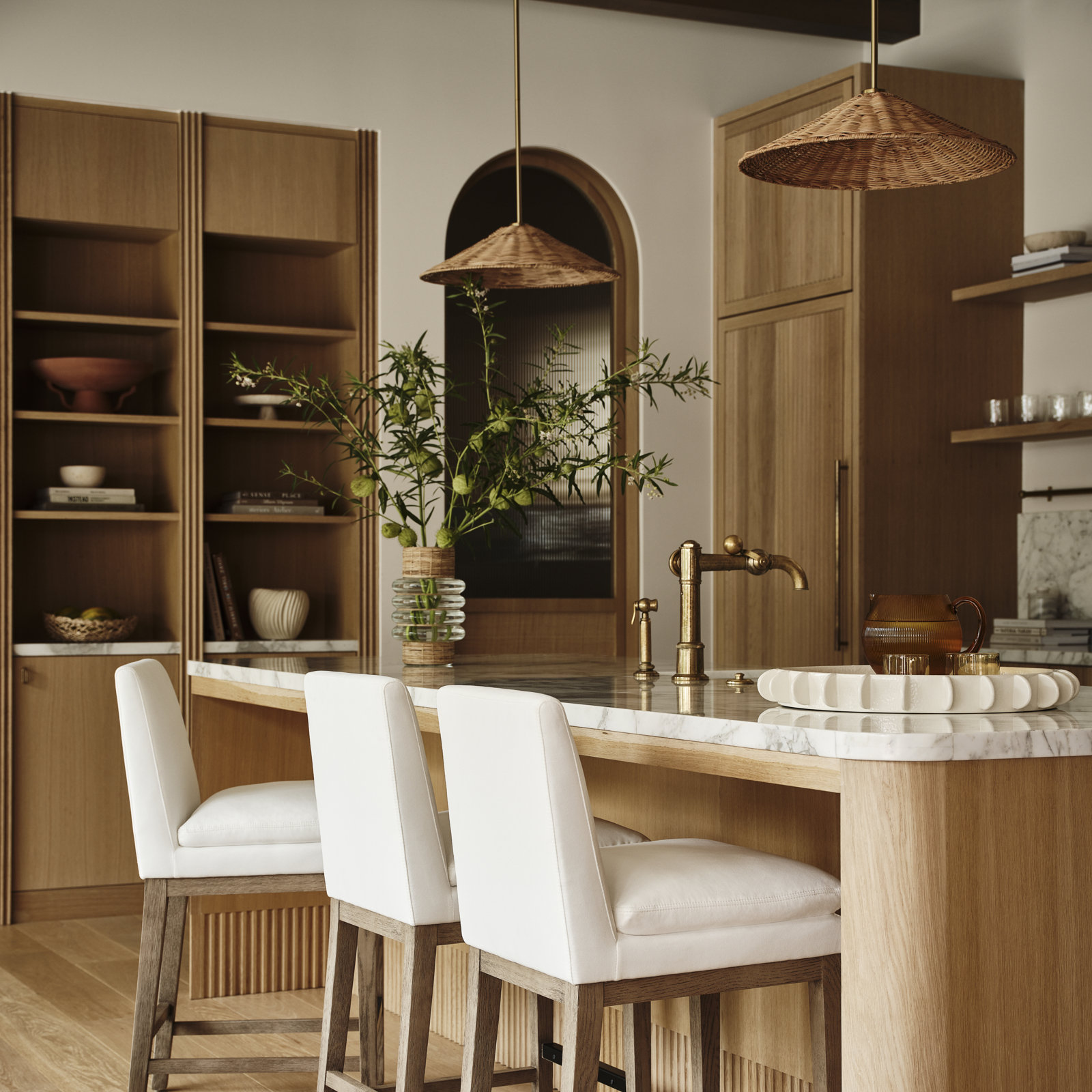 Lilliana 1-Light Dimmable Height Adjustable Pendant, 5" H x 20" W x 20" D, Natural Brass
