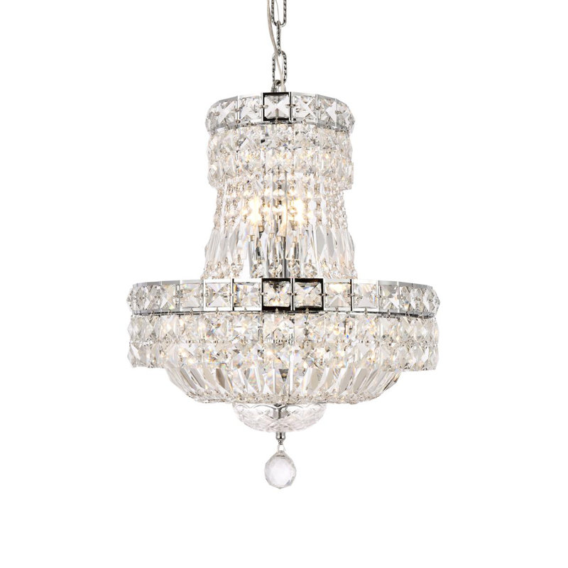 Stinnett 6 - Light Dimmable Empire Chandelier, Chrome, 19" H x 14" W x 14" D