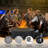 3-Piece Propane Fire Pit Table, 65,000 BTU Propane Smokeless Fire Pit Table with 16" Tank Side Table, Baking Sheet, Wind Guard-1807273698