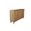 Armoire d'appoint 59 po en bois naturel, 4 portes, finition brune, optimisation du rangement de la salle à manger