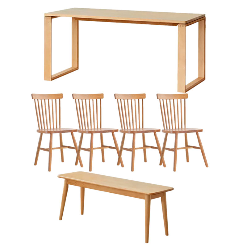 Longue table de travail longue table en bois massif, H 29,52 po x L 62,99 po x l 31,49 po