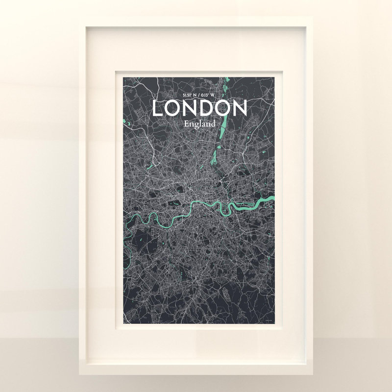 London City Map in Dream 1 Piece Wall Art, 36cm H x 24cm W x 0.05cm D