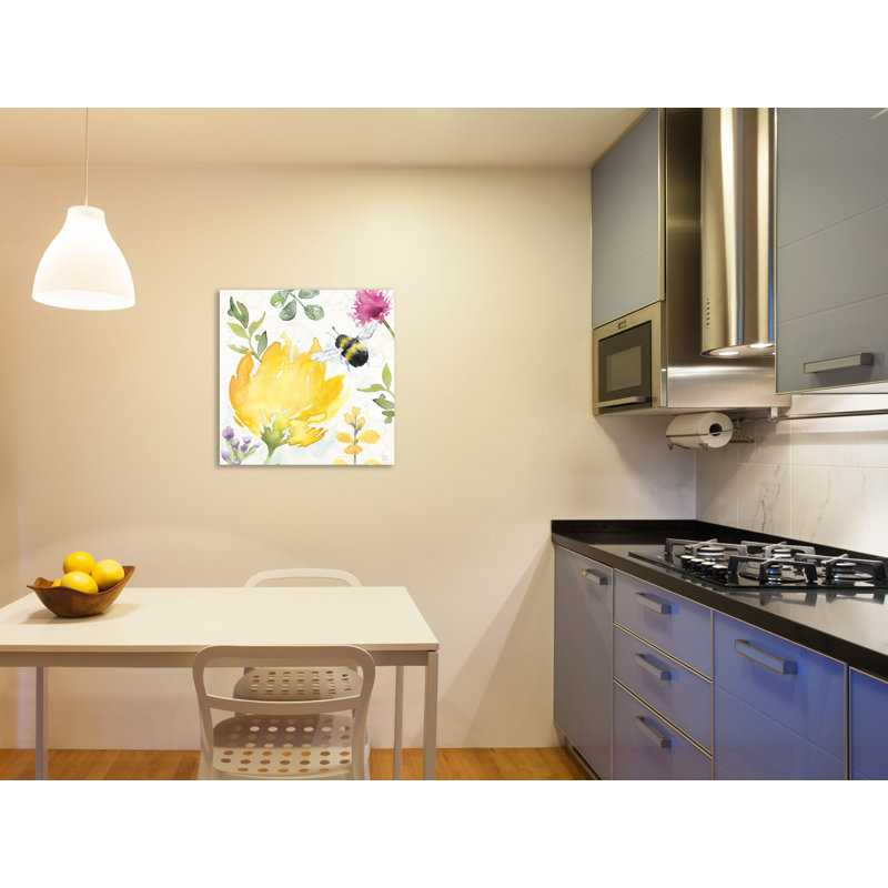"Bee Harmony II", toile tendue par Dina June, H 36 po x l 36 po x P 1,5 po