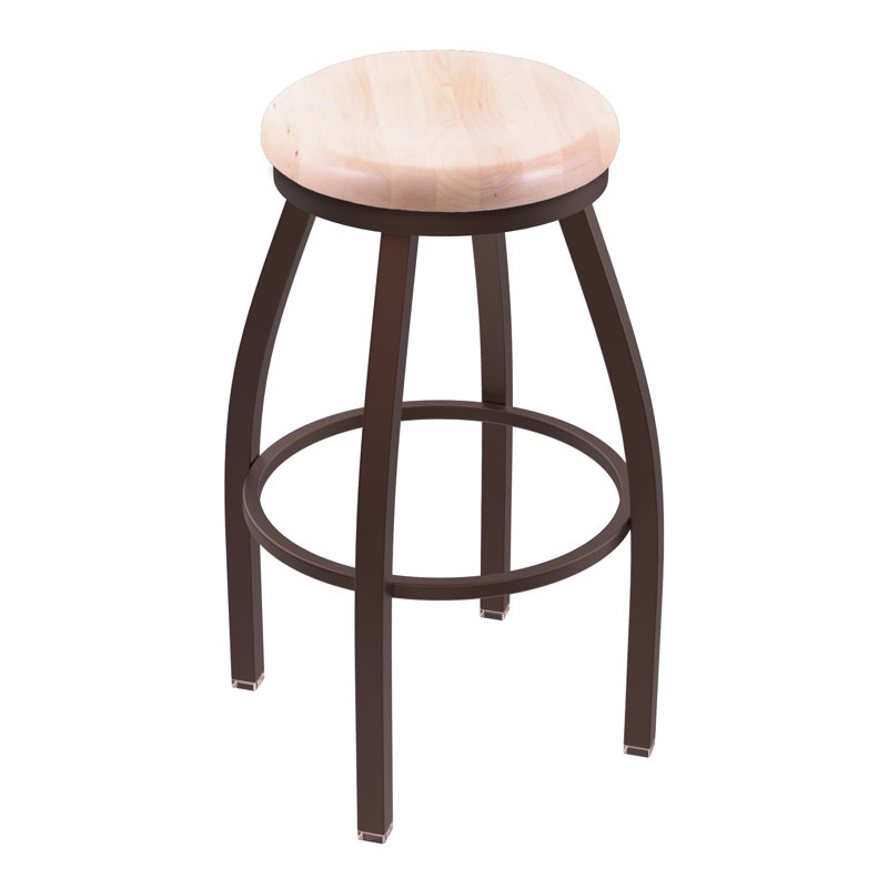 802 Misha Swivel Bar Stool, Bronze, Natural Maple, Bar Stool (30" Seat Height)