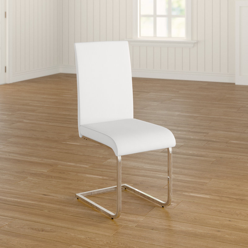 Upholstered Dining Chair, White, 1