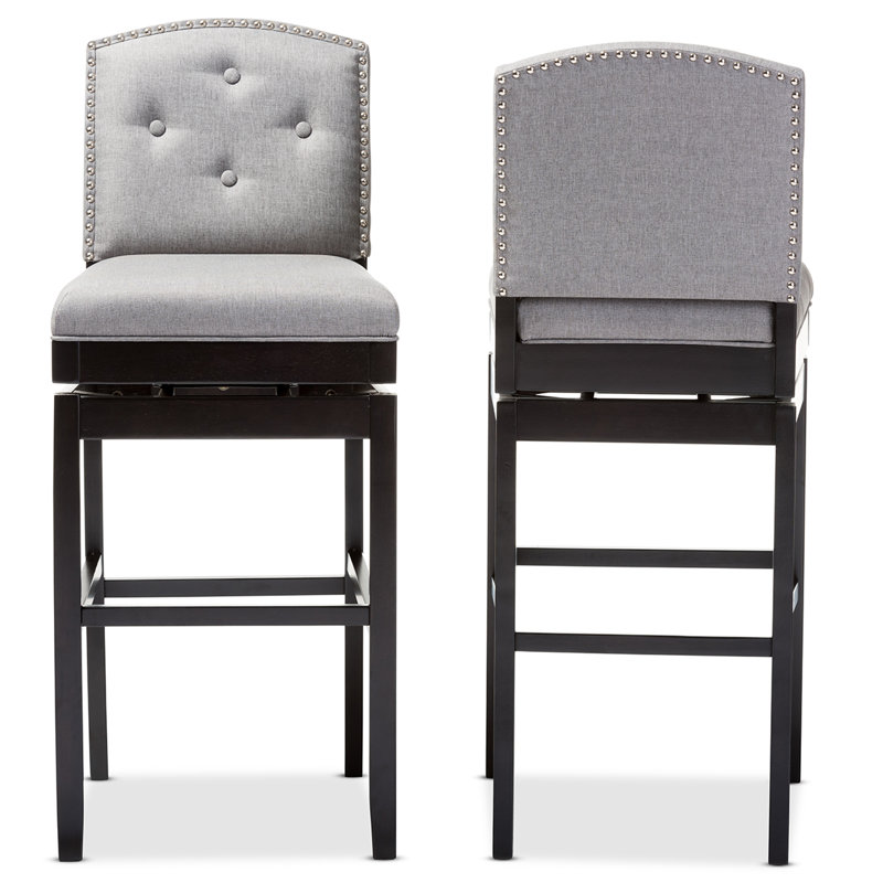 Chareese Swivel Upholstered Counter Stool, Gray