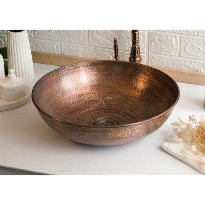 ALFIQ 469.9mm L x 469.9mm W Copper Circular Sink