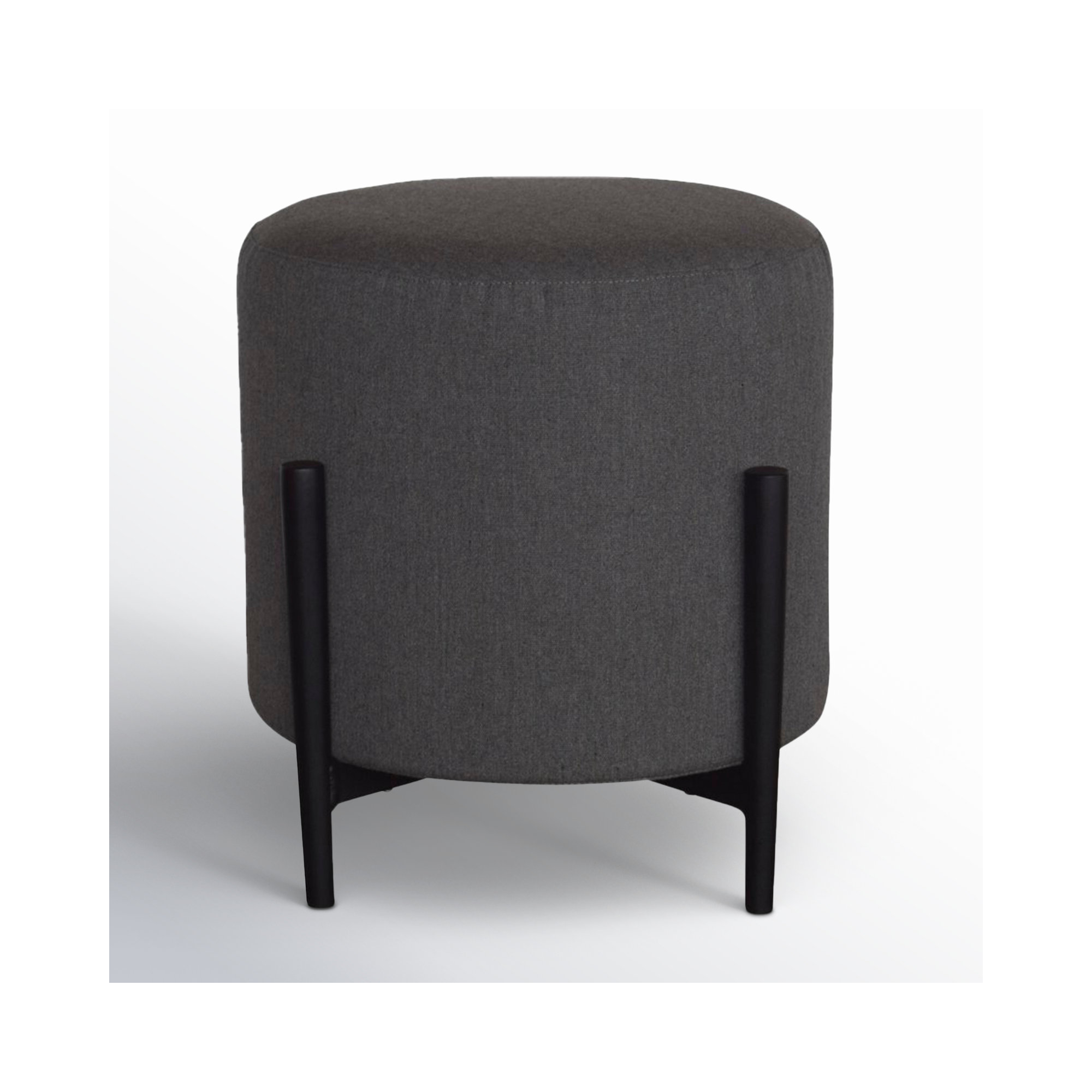 Talita Round Upholstered Outdoor Ottoman, Graphite