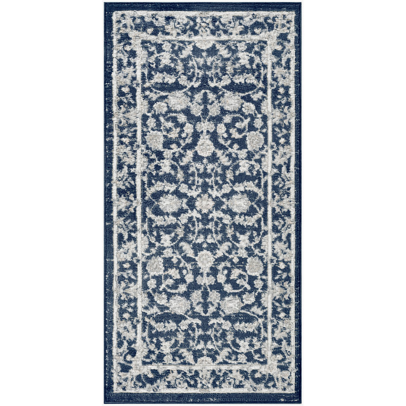 Lafever 2' x 4' Slate/Ivory Vintage Indoor Rug, Runner 2' x 4'
