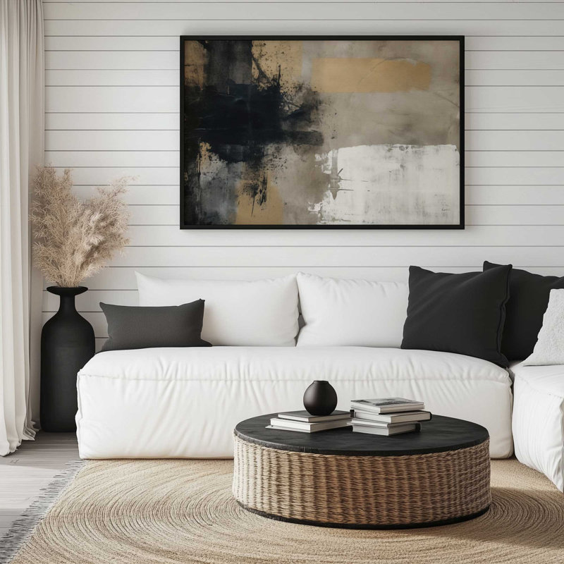 Chiaroscuro Blend II, Opaque White Single Picture Framed, 9" H x 11" W