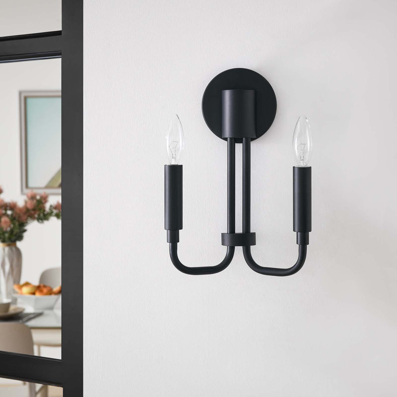 Modway Rekindle 2-Light Wall Sconce, Black