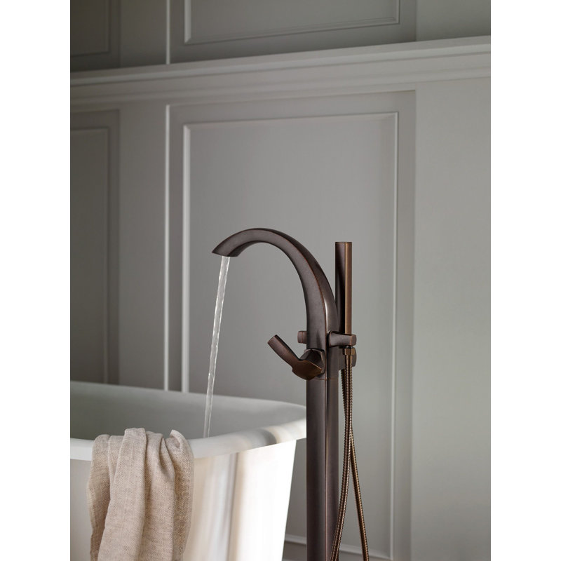 Voss Single Handle Floor Mounted Tub Filler, Oil Rubbed Bronze