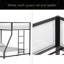 Lit simple superposé simple en métal noir avec barrière de sécurité en maille blanche pour enfants et adultes, profil bas et facile à monter avec échelle stable
