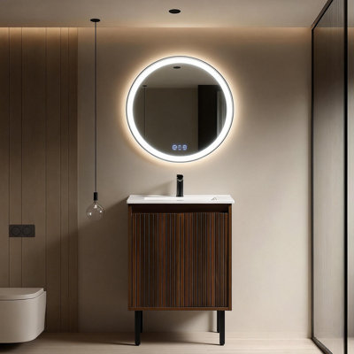 Meuble-lavabo moderne de style américain avec rainure verticale, meuble-lavabo autoportant ou suspendu 24/30/36 po avec choix de lavabo encastré blanc