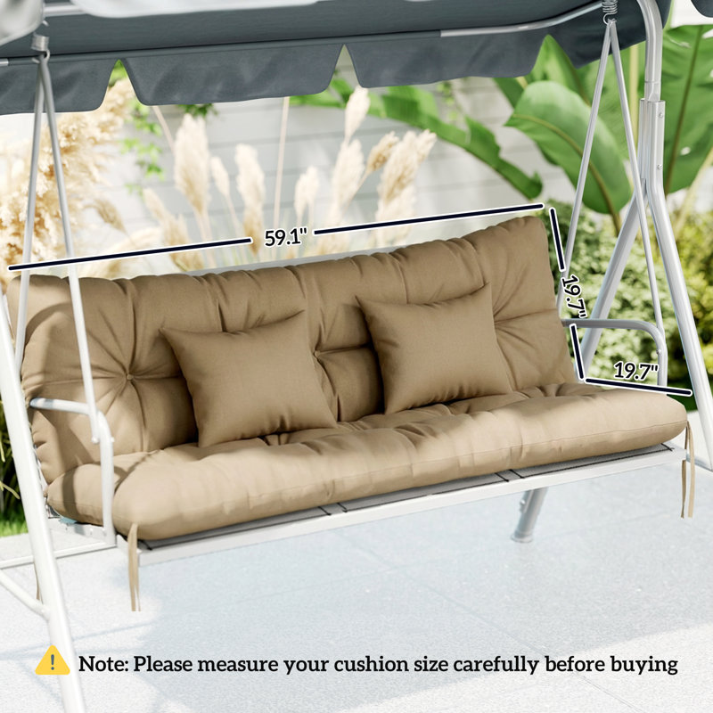 4-Piece Patio Chair Cushions Pillows with Back and Pillows, Seat Replacement Patio Cushions Set for Indoor Outdoor Garden Furniture, khaki