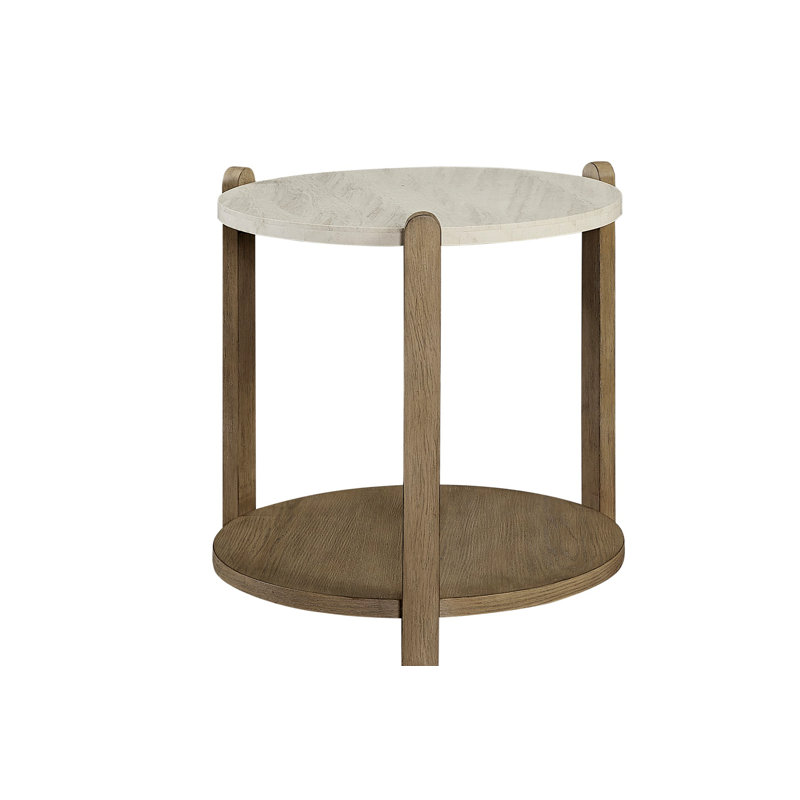 Stone Top End Table - Toffee