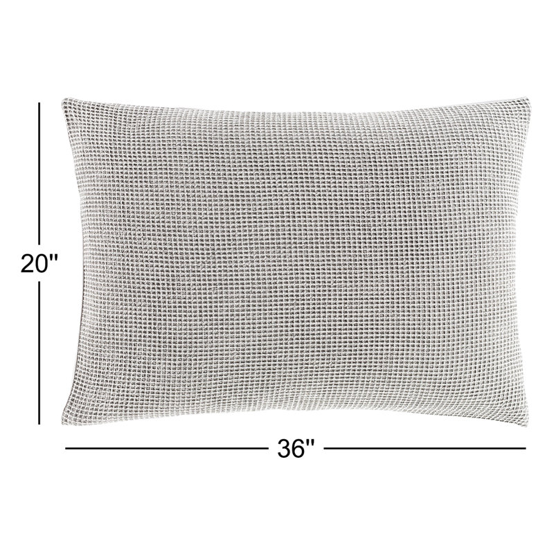 Kappa Modern & Contemporary Cotton Waffle Duvet Cover, Queen Duvet Cover + 2 Standard Shams, Light Gray