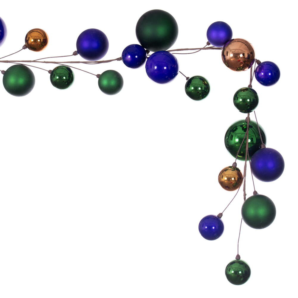 120'' in. Faux Garland, Green/Purple/Copper