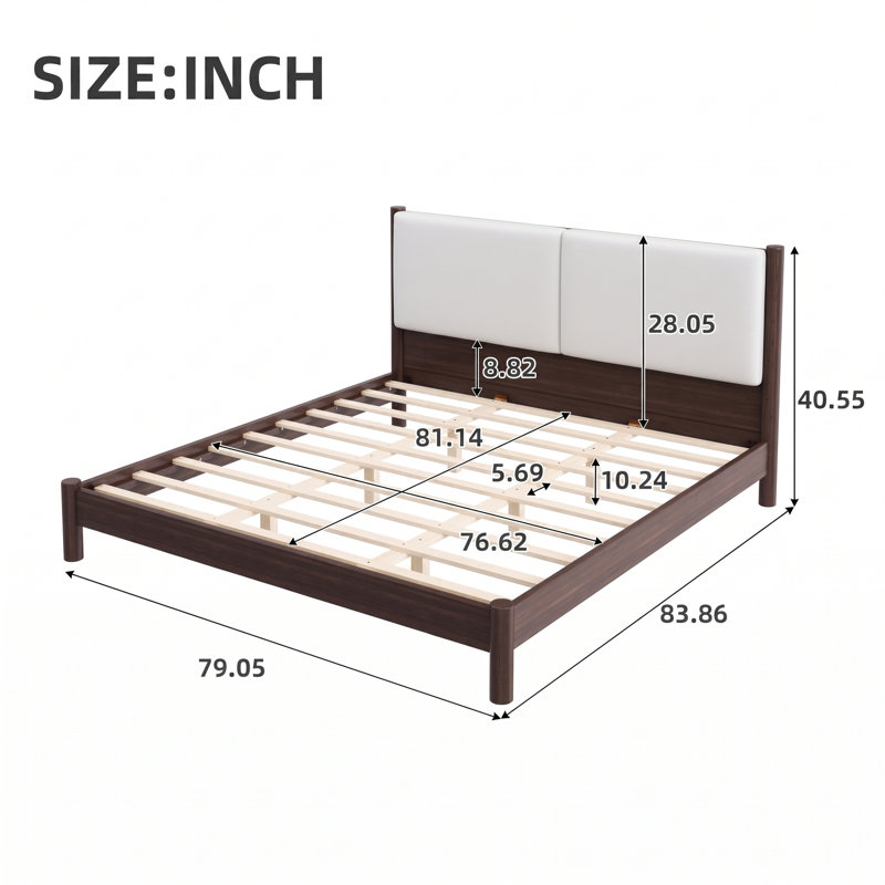 Lit plateforme Vellum, Espresso, King