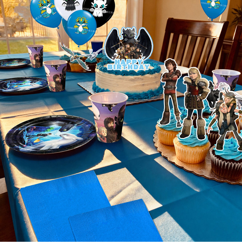 How to Train Your Dragon Birthday Party Supplies,98 Pcs How to Train Your Dragon Birthday Decorations