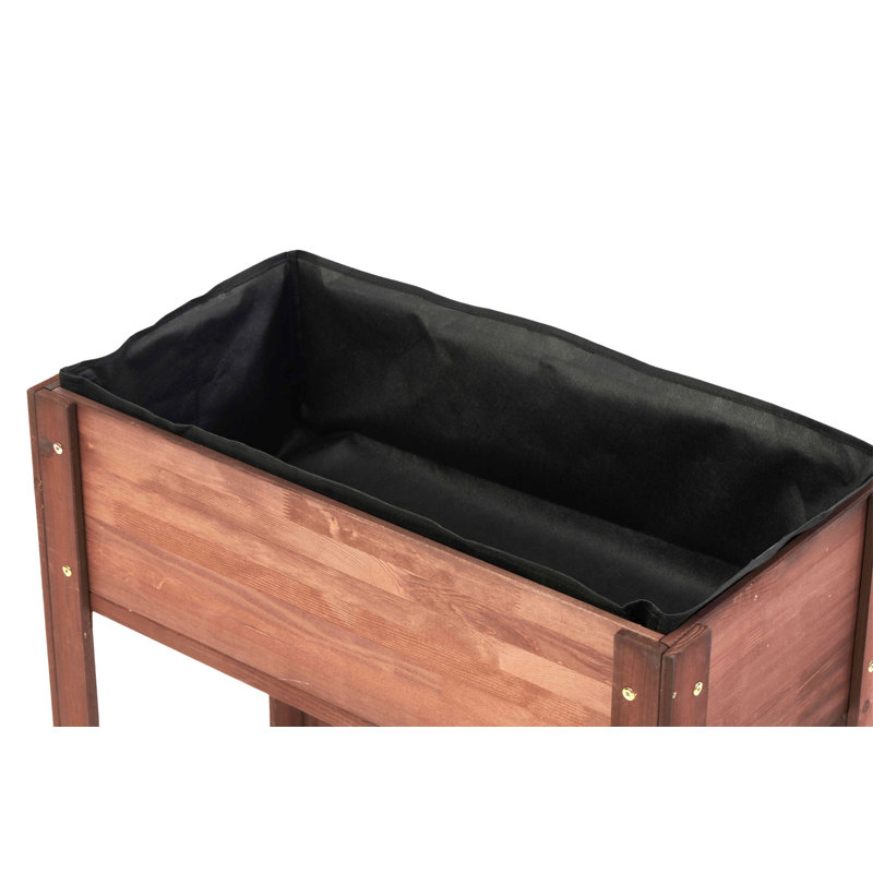 Boîte à fleurs surélevée en bois Darral, Café, H 31 po x l 31 po x P 14 po
