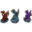 Ensemble de 3 figurines fantaisie colorées See Hear Speak No Evil Baby Dragon Hatchling