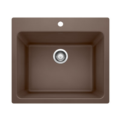 Évier à lessive encastré en composite de granit avec crépine Liven Silgranit 25 po x l 22 po