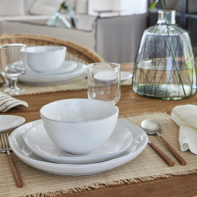 Livia Stoneware Salad/Dessert Plate, White